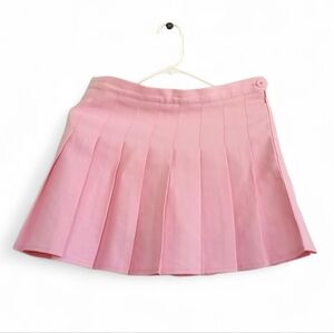Fei Li Lai Elegant Pink Pleated Skater Skort Pastel Barbie Tennis Active wear XL